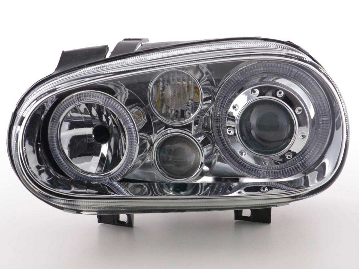 Scheinwerfer Set Angel Eyes VW Golf 4 Typ 1J 98-03 chrom Scheinwerfer Set Angel Eyes VW Golf 4 Typ 1J 98-03 chrom